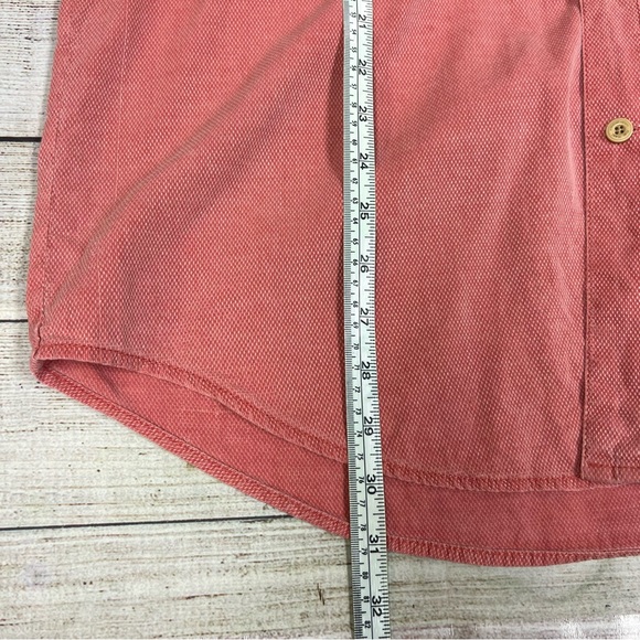 Nat Nast Mens Short Sleeve Red Button Down Shirt Size L Silk Cotton - Picture 11 of 11